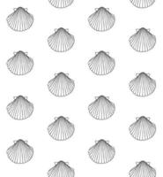 Vector seamless pattern of doodle sketch shell