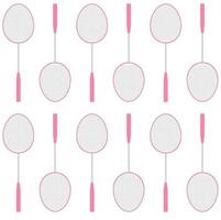 Vector seamless pattern of flat pink badminton