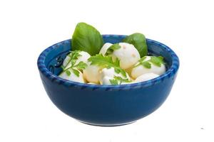 Mozzarella with herbs photo