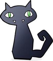 cartoon black cat vector