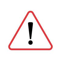 Warning Vector Icon Warning Red Sign
