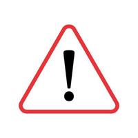 Warning Vector Icon Warning Red Sign