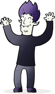 cartoon happy vampire man