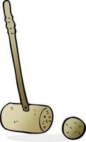 cartoon croquet mallet and ball vector