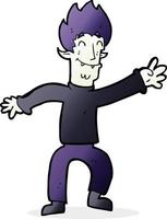 cartoon happy vampire man vector