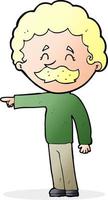 cartoon man with mustache pointing vector