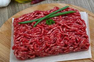 Minced beef meat photo