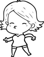 cartoon woman pointing vector