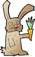 conejo de dibujos animados con zanahoria vector