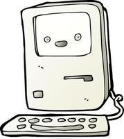 cartoon old computer vector