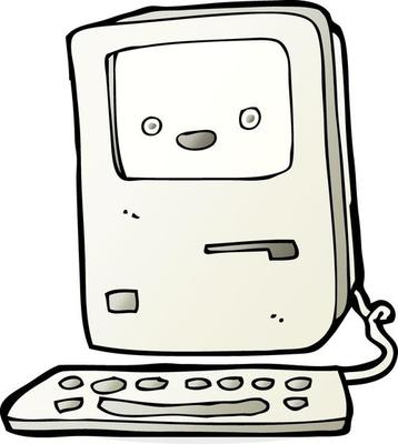cartoon old computer