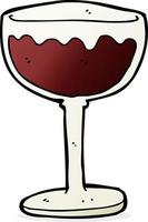 cartoon glass of red wine vector