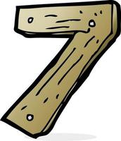 cartoon wooden number vector