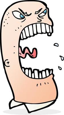 cartoon furious man shouting