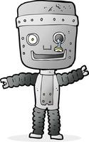 cartoon funny robot vector