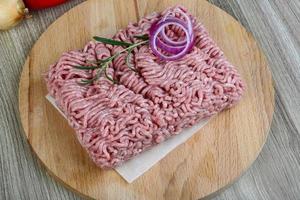 Raw minced pork meat photo