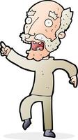 cartoon frightened old man vector