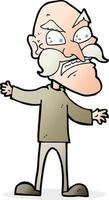 cartoon angry old man vector