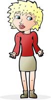 cartoon woman shrugging shoulders vector