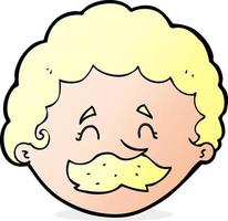 cartoon man with mustache vector