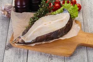 Raw wolffish steak photo