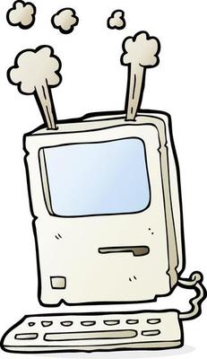 cartoon old computer