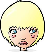 cartoon unhappy girl vector