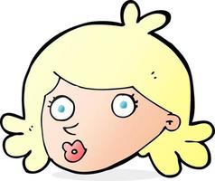 cartoon pretty face vector