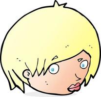 cartoon female face with raised eyebrow vector