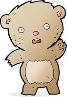 cartoon unhappy teddy bear vector