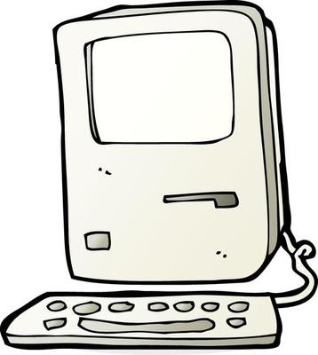 cartoon old computer