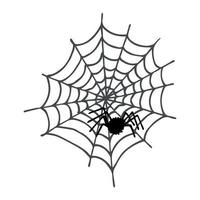 Simple hand drawn spider web illustration. Cute gossamer clipart. Halloween doodle for print, web, design, decor, logo vector