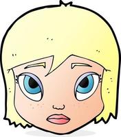 cartoon female face vector