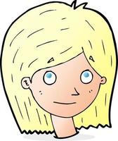 cartoon happy female face vector