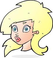 cartoon pretty surprised woman vector