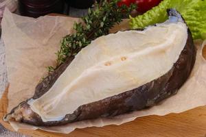 Raw wolffish steak photo