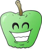 cartoon grinning apple vector