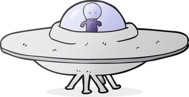 cartoon alien flying saucer vector