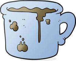 cartoon old coffee cup vector