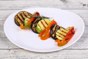 Grilled vegetables - eggplant, zucchini and pepper photo