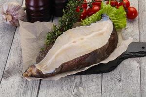 Raw wolffish steak photo