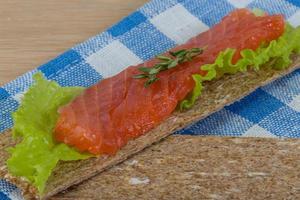 Crispbread with salmon photo