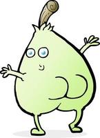 a nice pear cartoon vector