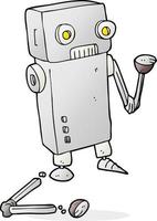 cartoon broken robot vector