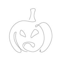 ilustración de calabaza de una sola línea. vector de una línea de calabaza de halloween.