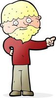 cartoon bearded man pointing vector