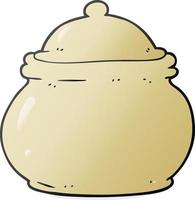 cartoon old style ceramic pot vector