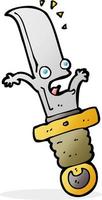 cartoon frightened knife vector