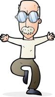 cartoon old man wearing big glasses vector