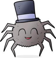 cartoon spider wearing top hat vector